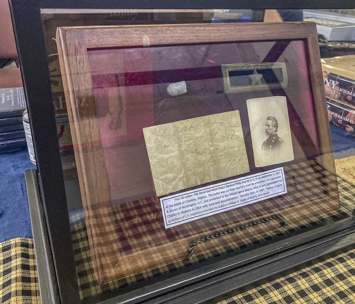 The bullet that killed General Philip Kearney at the Battle of Chantilly.