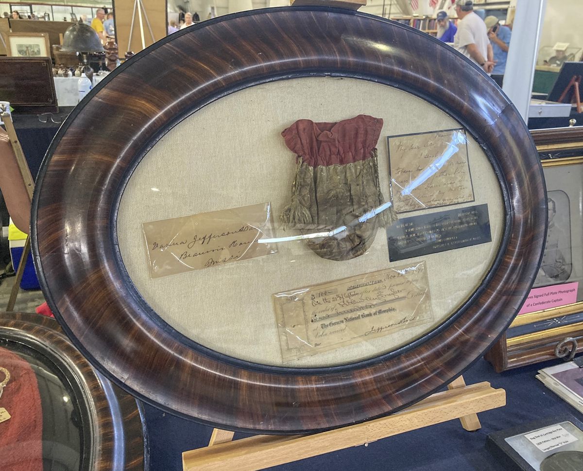 Confederate President Jefferson Davis’ personal tobacco pouch was used during his imprisonment at Fortress Monroe.
