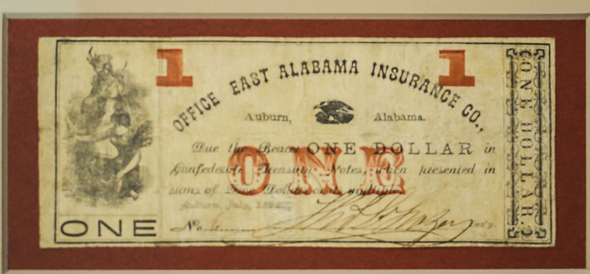 Note for one dollar issued by an insurance company.
