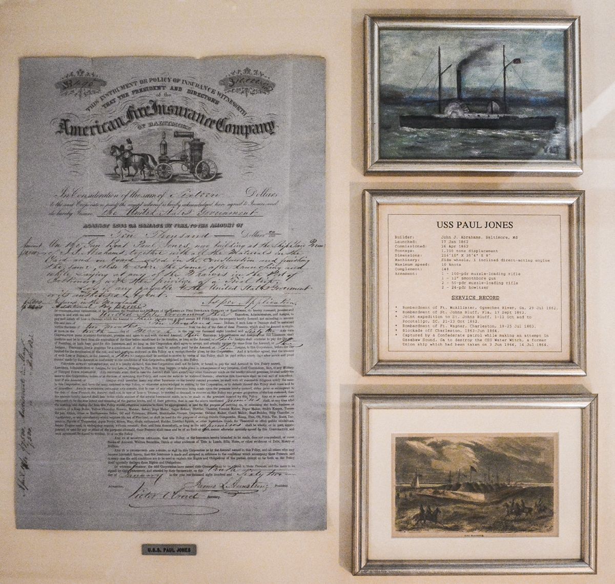 Policy covering the USS Paul Jones during its construction.