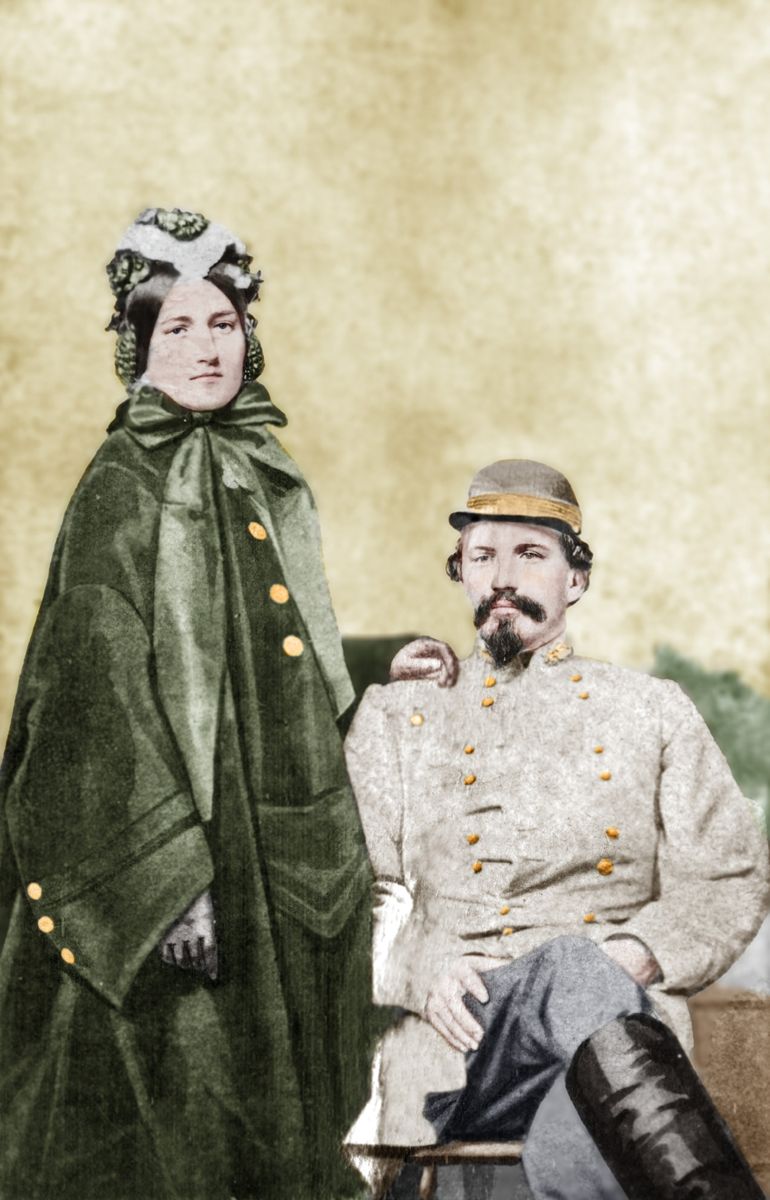 General John Hunt Morgan and Martha Ready. Colorization © 2022 civilwarincolor.com, courtesy civilwarincolor.com/cwn. Libraries Special Collections and Research Center)