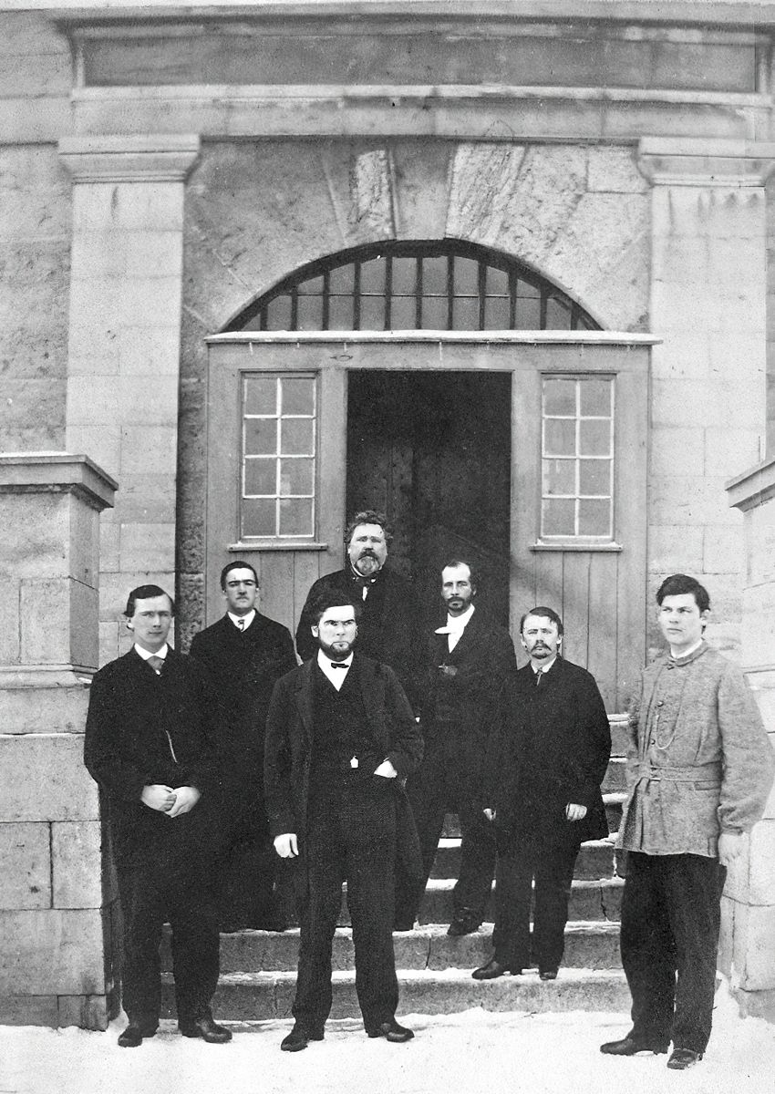 St. Albans’ raiders at the jail door, Montreal, QC, 1864.
