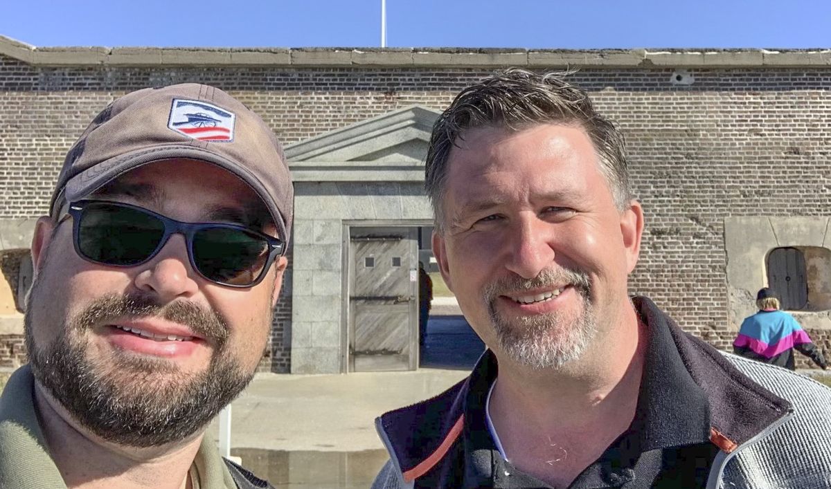 Kris White and Chris Mackowski stormed Fort Sumter during their visit to Charleston.
