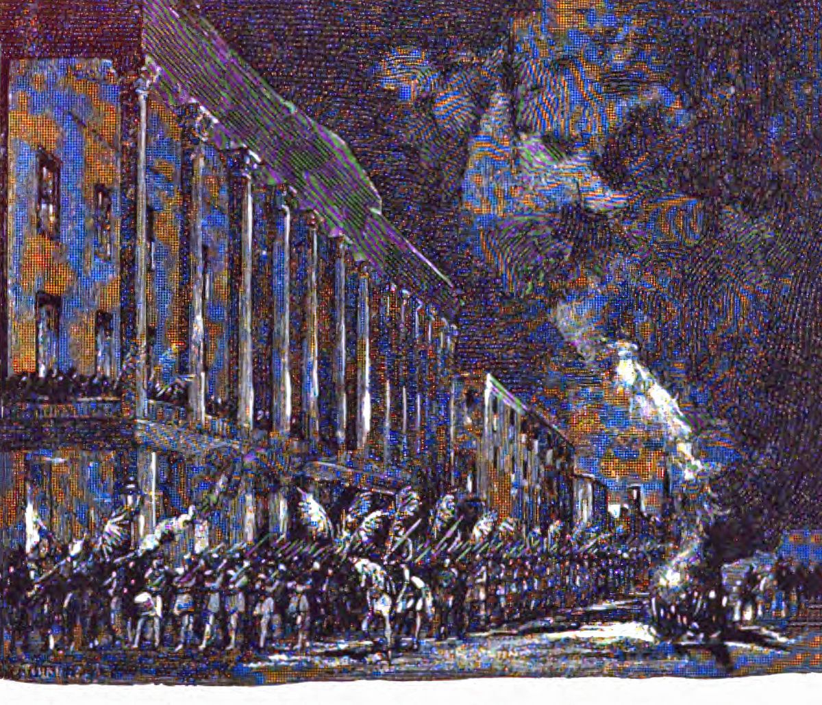 The Palmetto Regiment Parading in Charleston, S.C., En Route for Richmond. From a Sketch.