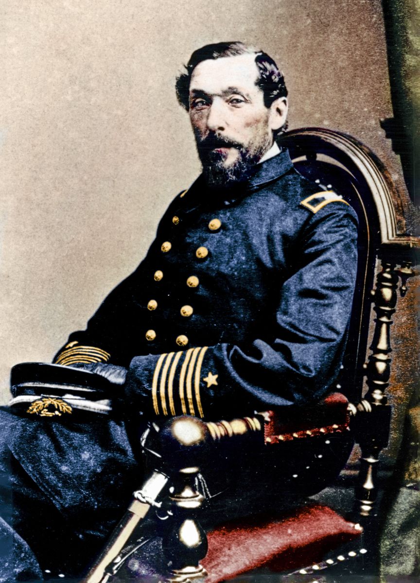 Captain Percival Drayton, USN. Colorization © 2022 civilwarincolor.com, courtesy civilwarincolor.com/cwn. (Naval History and Heritage Command)