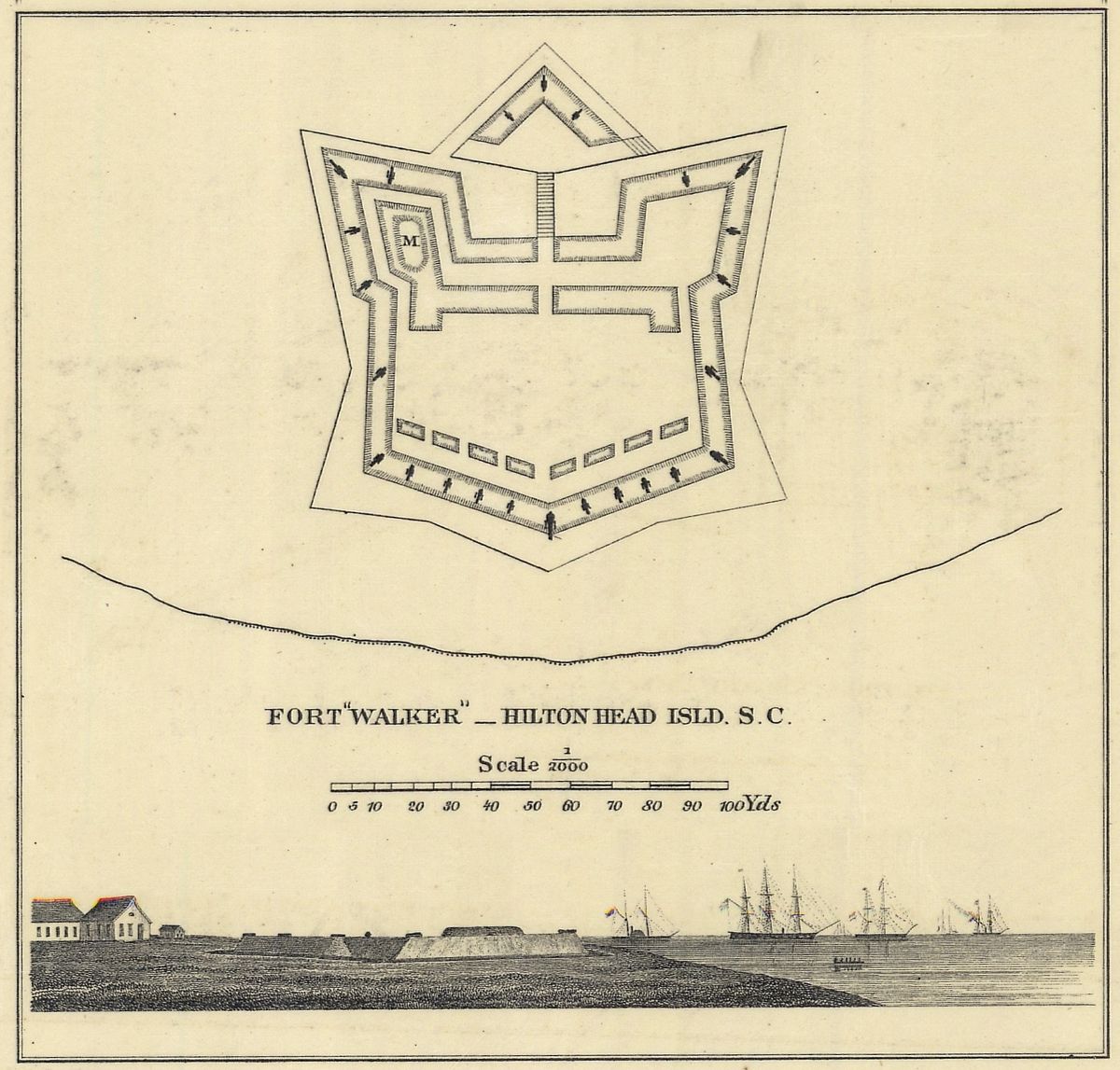View of Fort Walker – Hilton Head Island, S.C. (Image ID: cgs05199, NOAA’s Historic Coast & Geodetic Survey