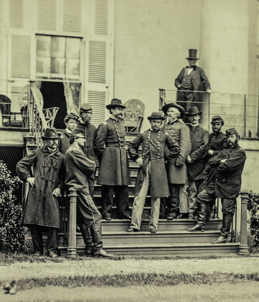 Major General Edward Otho Cresap Ord (standing, facing right in the center) and staff.