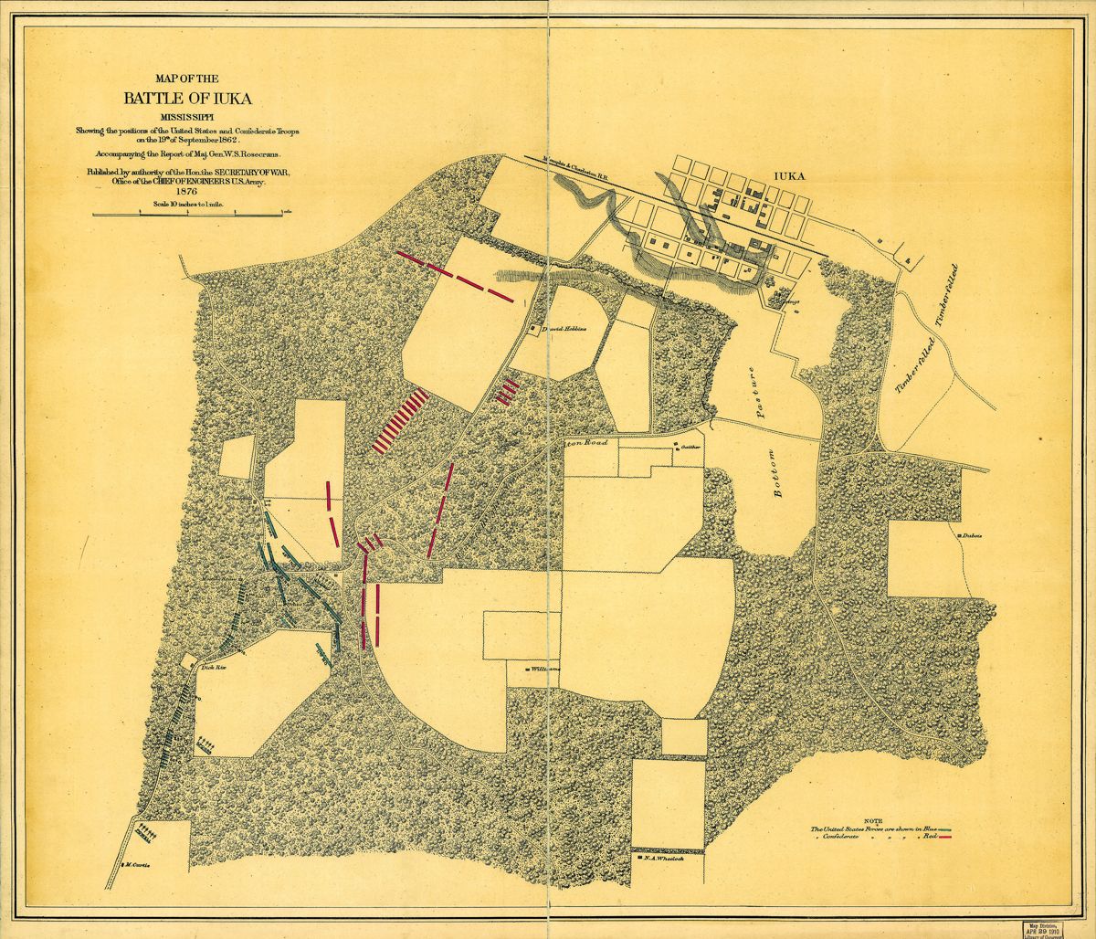 Map of the Battle of Iuka, Miss. (Library of Congress)