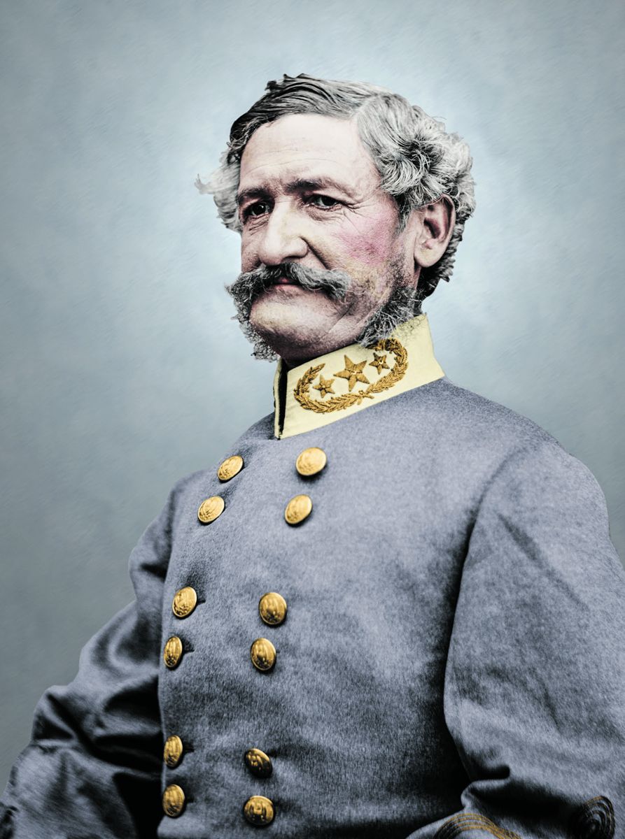 General Henry Hopkins Sibley, Commander, Army of New Mexico. Colorization © 2020 civilwarincolor.com, courtesy civilwarincolor.com/cwn. (Library of Congress)