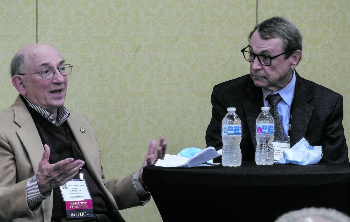 Military leadership session with John Marszalek (left), Craig Symonds.