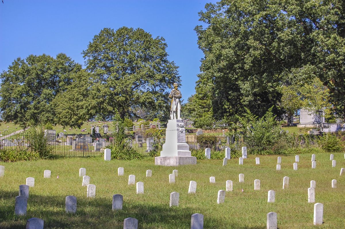 While passing through Dalton, the cavalry and Father Sherman visited the Confederate cemetery and would have seen this statue, erected in 1892.