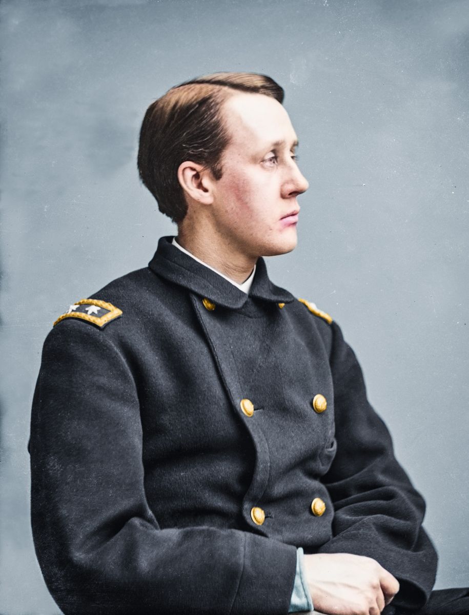 Gen. Francis Barlow. Colorization © 2022 civilwarincolor. com, courtesy civilwarincolor.com/cwn (Library of Congress) Lt.