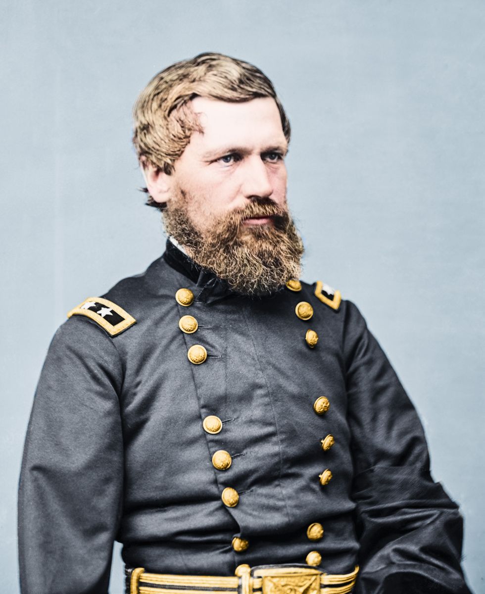 Gen. Oliver Howard. Colorization © 2022 civilwarincolor. com, courtesy civilwarincolor.com/cwn (Public Domain)
