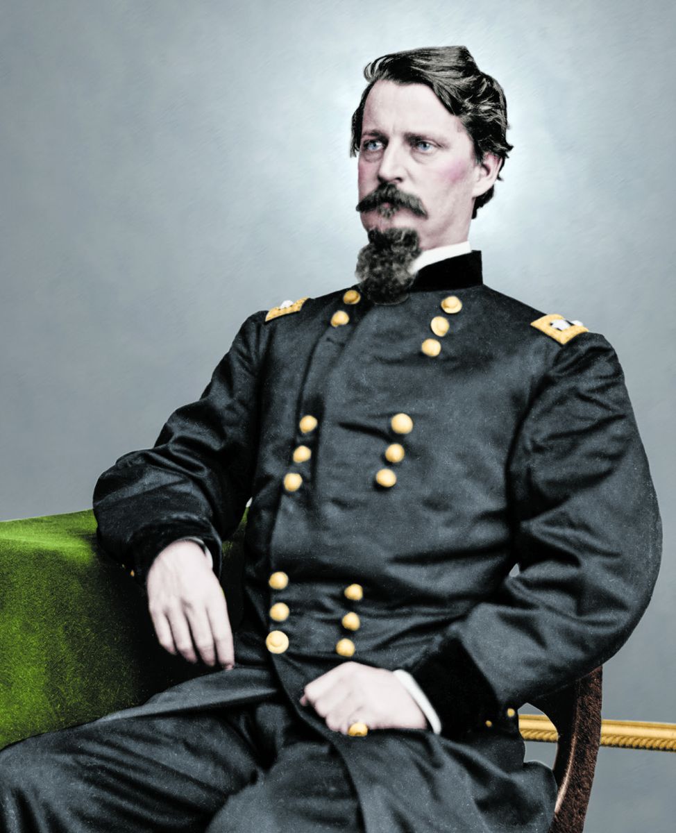 Maj. Gen. Winfield S. Hancock, “Hancock the Superb.” Colorization © 2013 civilwarincolor.com, courtesy civilwarincolor.com/cwn. (Library of Congress)