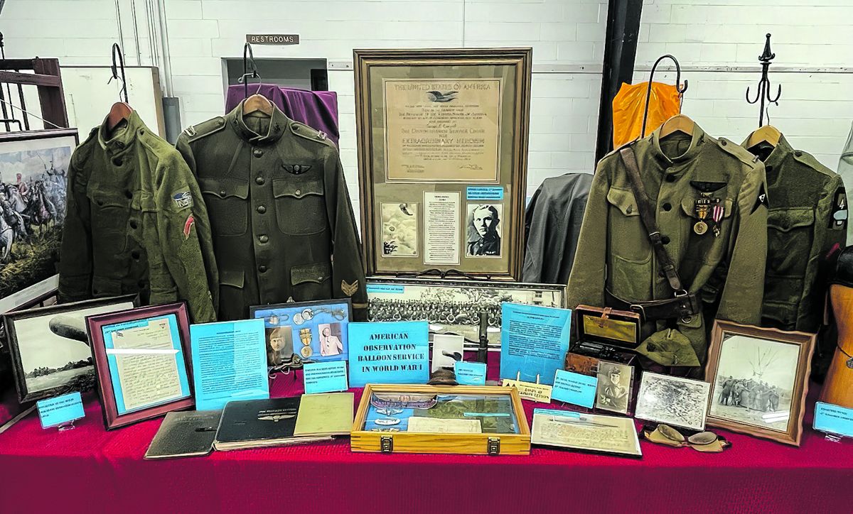 Cathy Spencer’s display entitled “American Observation Balloon Service in WWI.