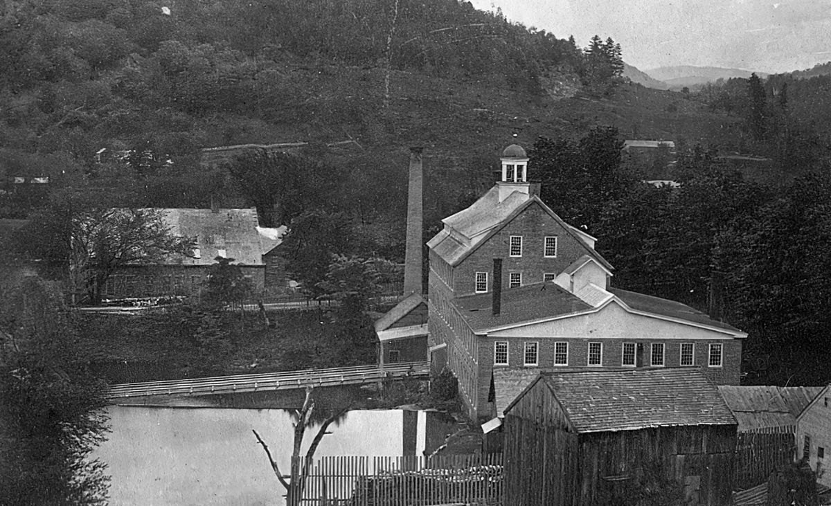 The Robbins & Lawrence Armory, a National Historic Landmark, is located in Windsor, Vt. This photo taken in 1864. (Library of Congress)