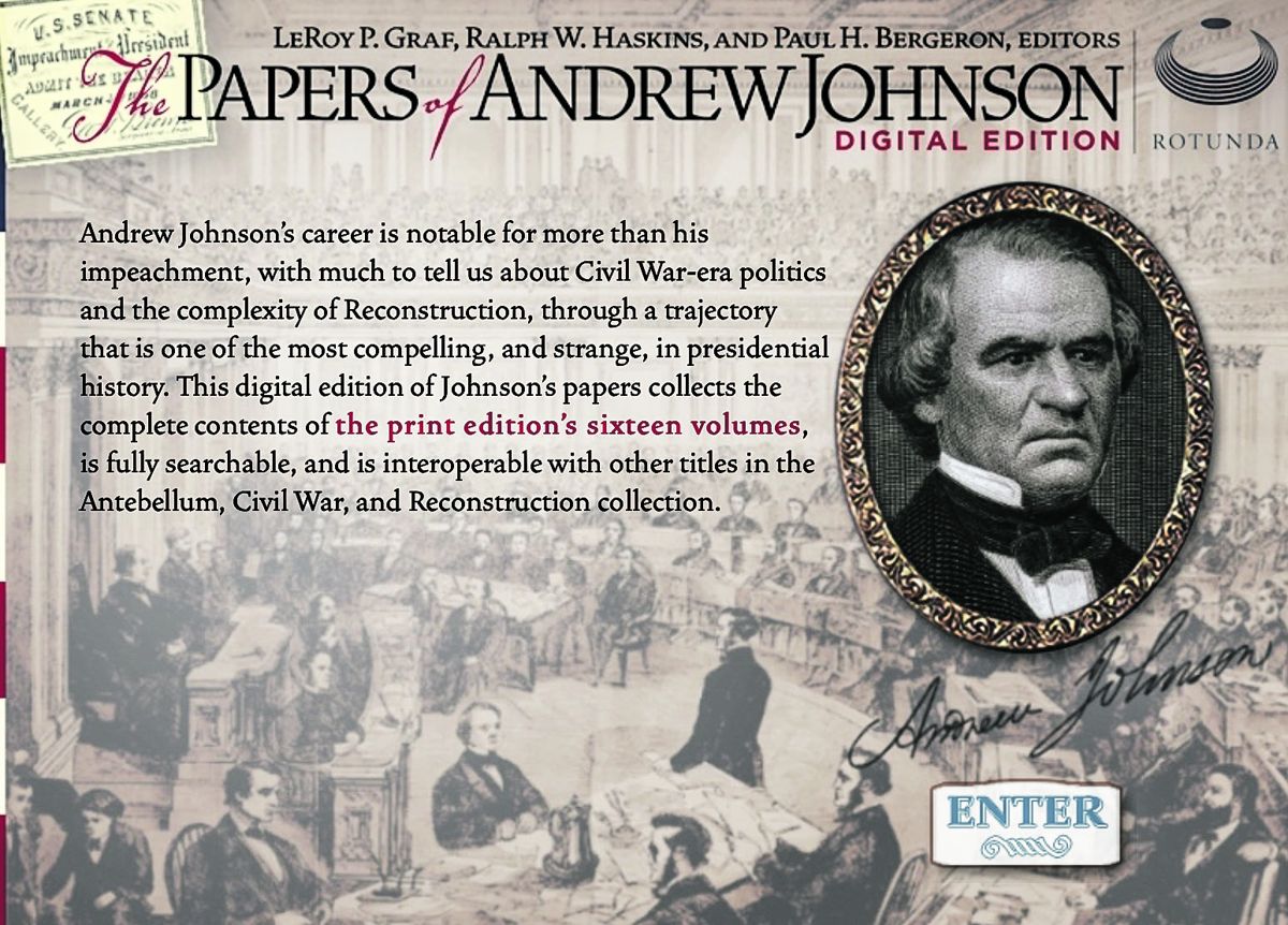 UVA image, The Papers of Andrew Johnson.
