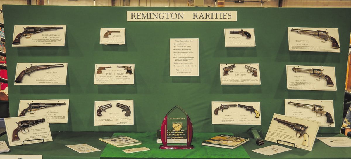 Daniel Pozarek’s display, Antique Remington Pistols, Won 4th Place, Judges Choice Award.