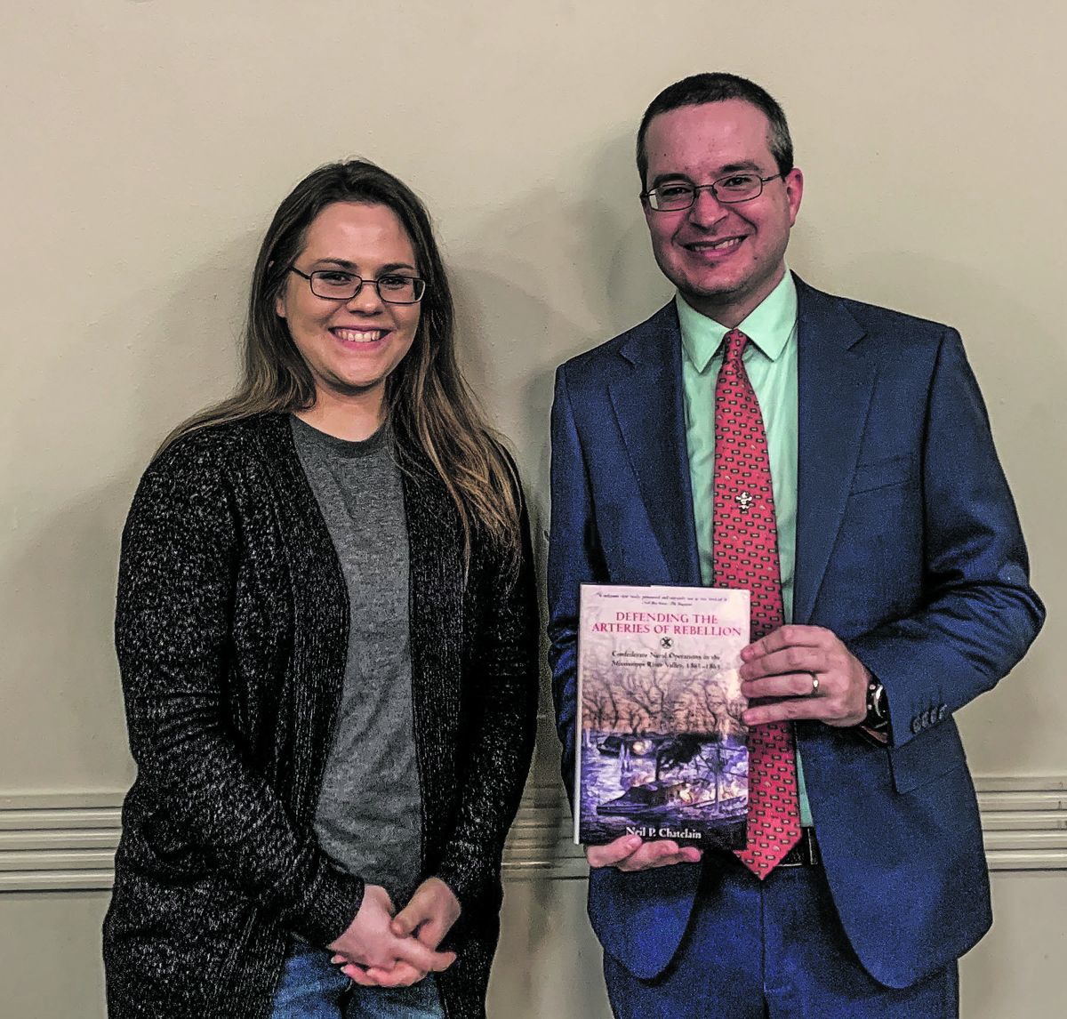 Neil Chatelain and Sherrita Bitikofer met up in Baton Rouge for a talk by Neil, “Defending the Arteries of Rebellion.”