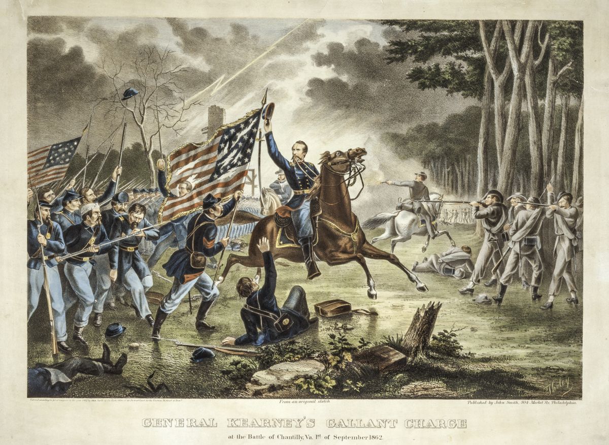 General Kearney’s gallant charge, at the Battle of Chantilly, Va., 1st of September 1862 / Tholey. (Library of Congress)