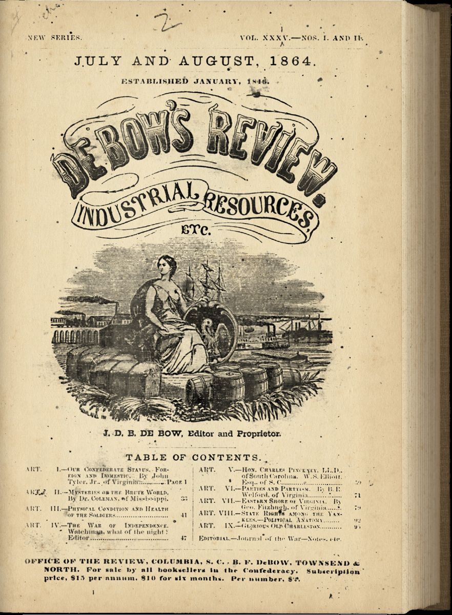De Bow’s Review Industrial Resources, etc. (Internet