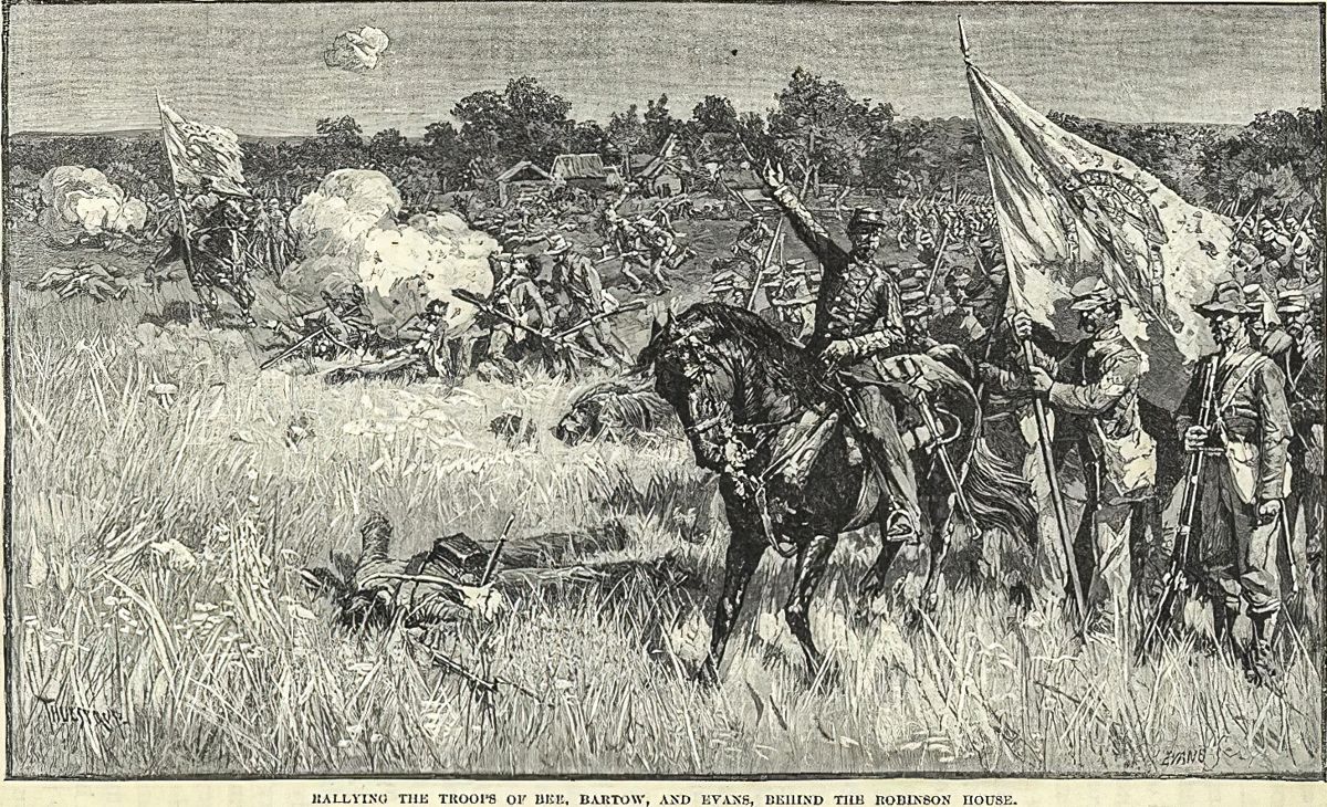 Rallying the Troops of Bee, Bartow, and Evans, Behind the Robinson House.