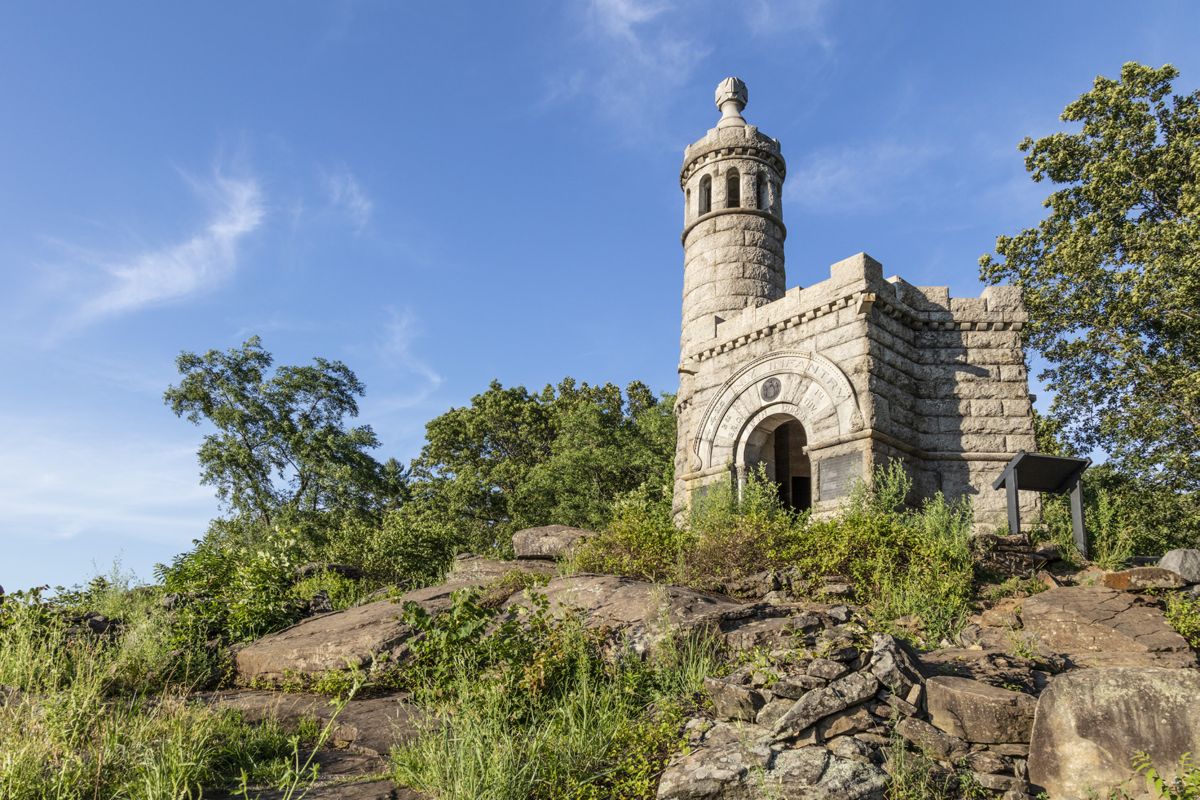 Monument to the 44th New York at Gettysburg, on Little Round Top. (Photo by Jack