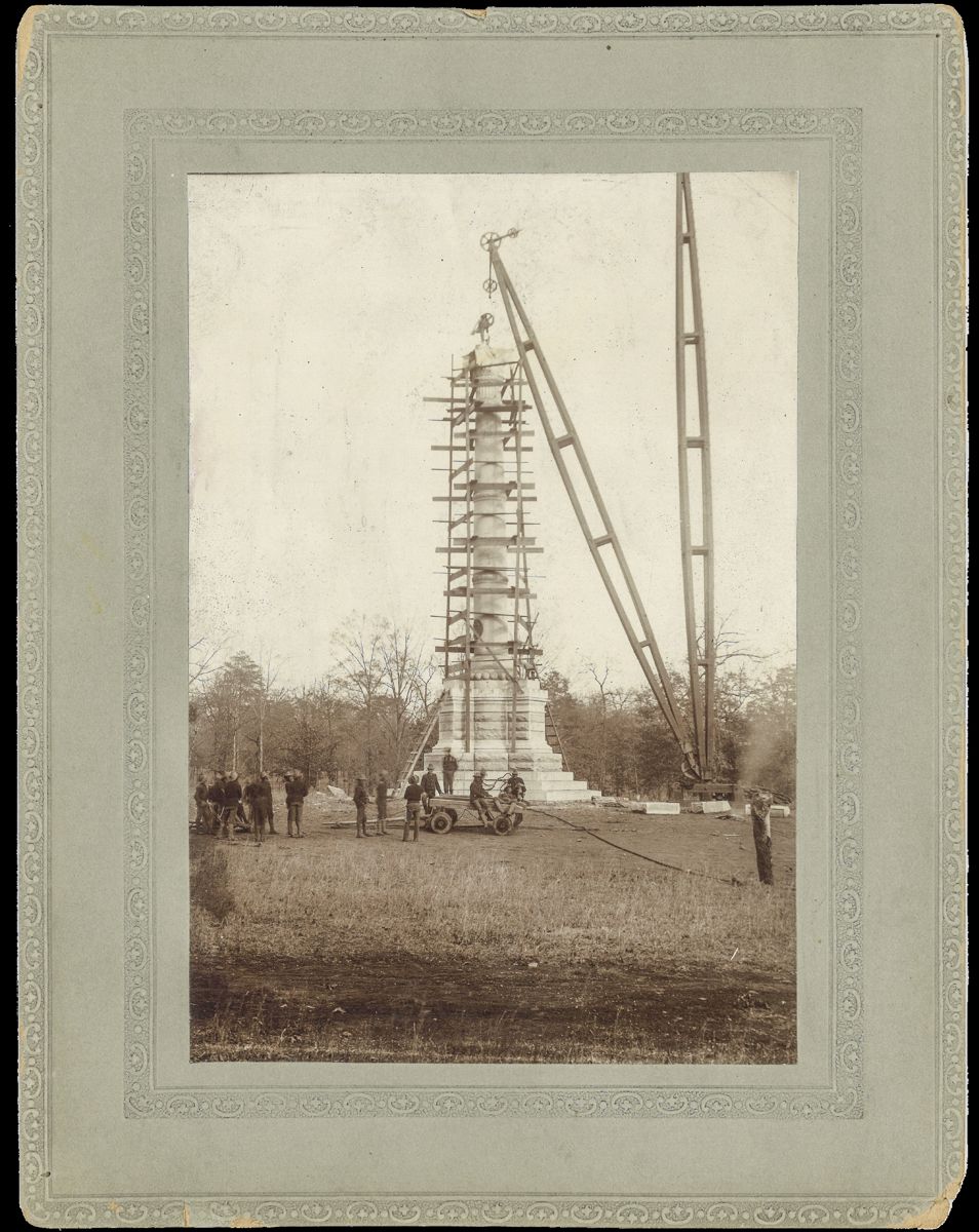Georgia monument under construction, 1898 Courtesy of Chattanooaga and Chickamauga National Military Park.