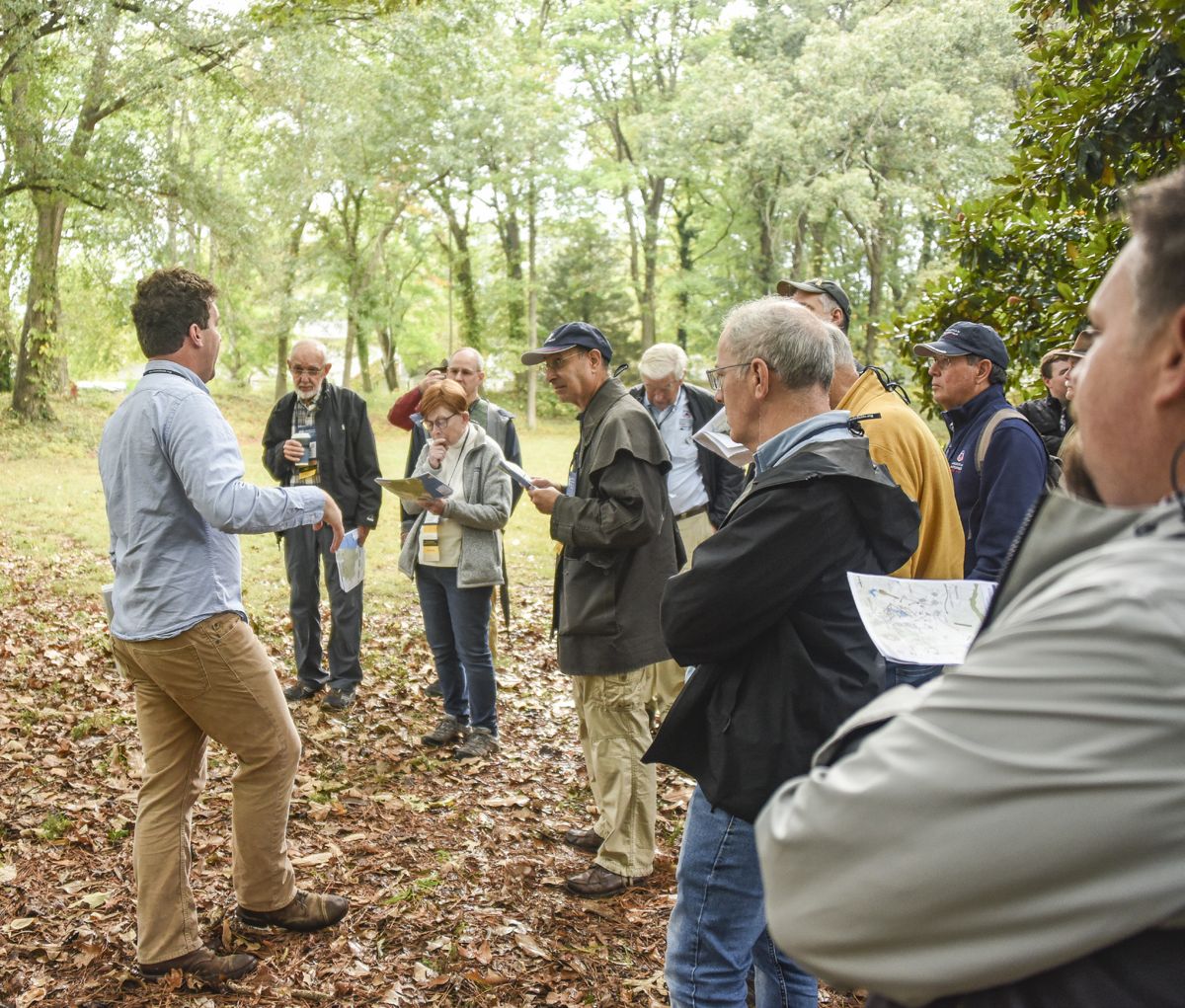 Trust members enjoy a guided tour on the Battle of Williamsburg site at the Trust’s Grand Review. Photo by Melissa A. Winn.