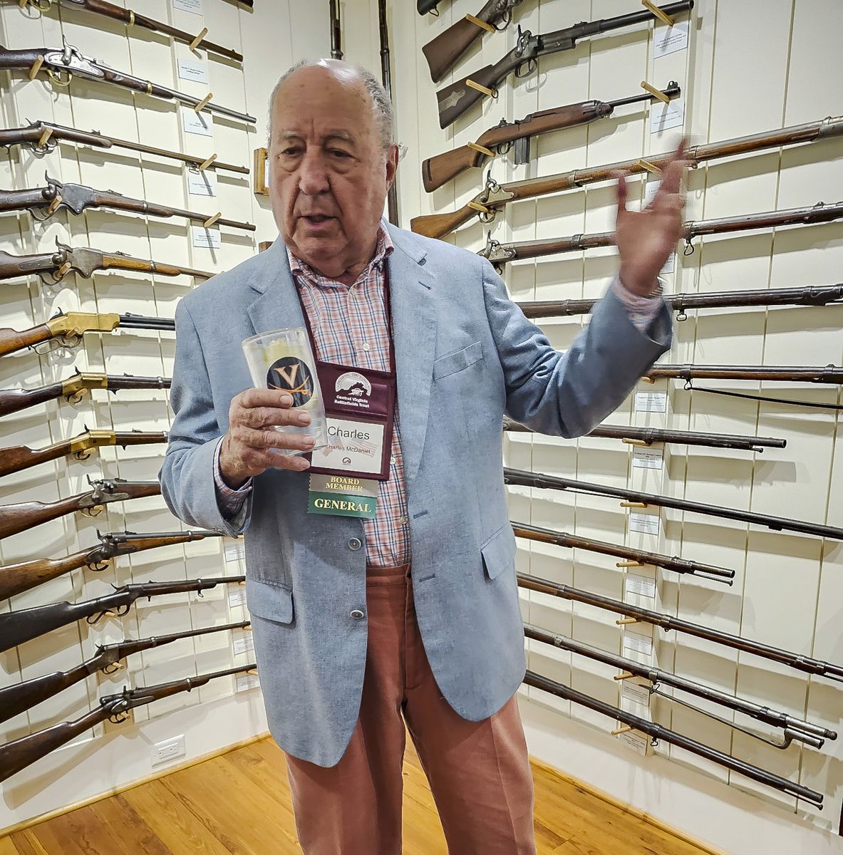 Charlie McDaniel speaks about his weapons collection.