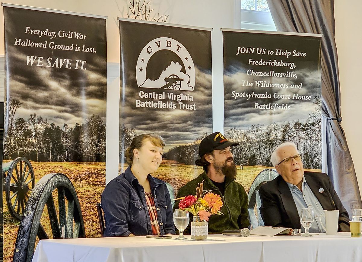 Historians Sarah Kay Bierle, Rob Hodge, and Scott Walker.