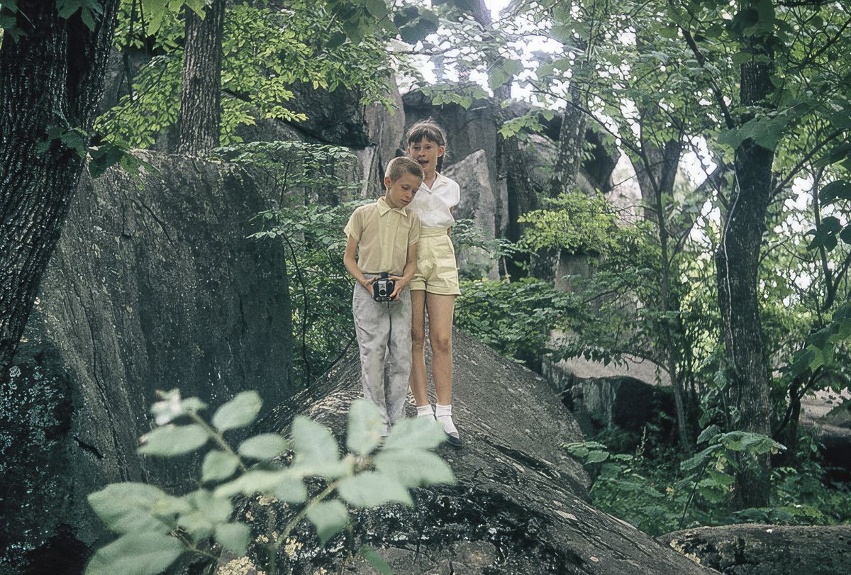Like Tom Berenger, author Leon Reed’s first Gettysburg memory is as a seven year old boy exploring Devil’s Den. Photo by Walter Reed, July 4, 1957.