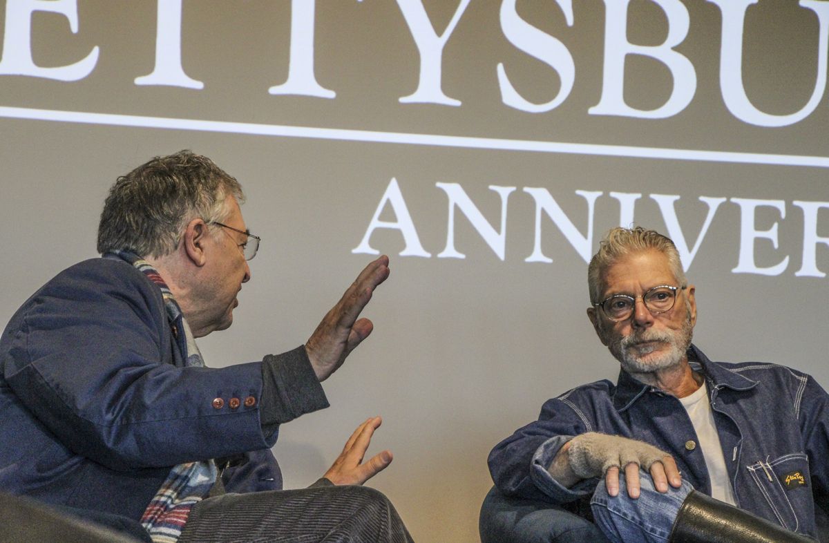 Director Ron Maxwell and actor/author Stephen Lang on the stage talking about the filming of Gettysburg.