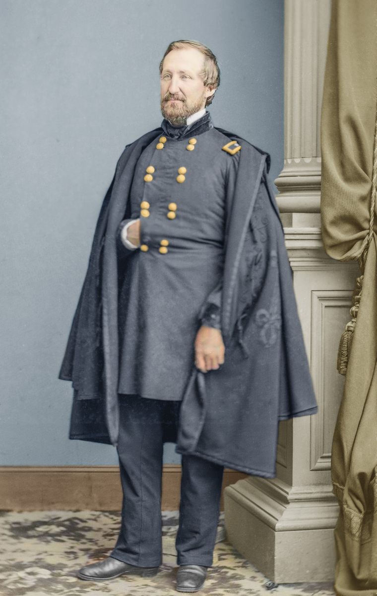 General William Rosecrans. Colorization © 2023 civilwarincolor.com, courtesy civilwarincolor.com/cwn. (National Portrait Gallery)