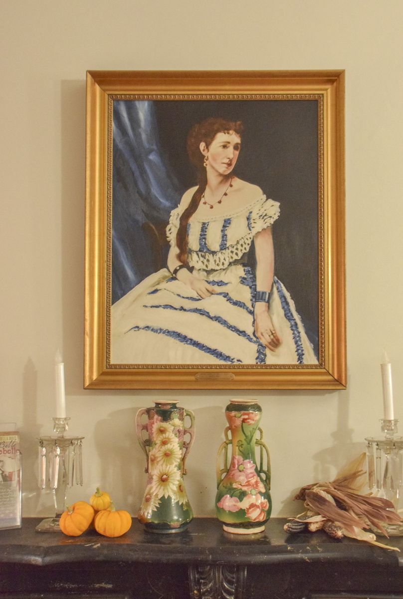 Belle Boyd Portrait in the ballroom of her East Race Street home in Martinsburg.