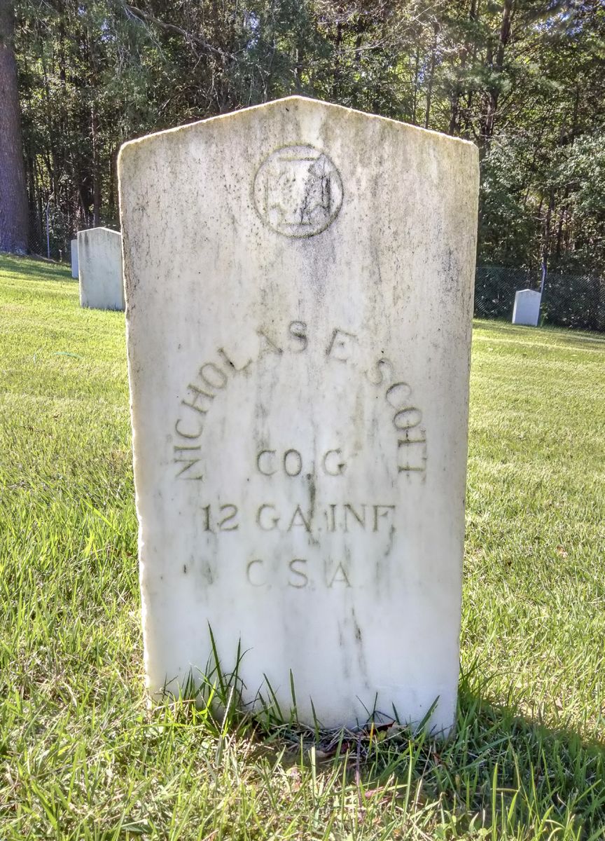 Nicolas Ewing “Bud” Scott is buried in the Spotsylvania Confederate Cemetery.