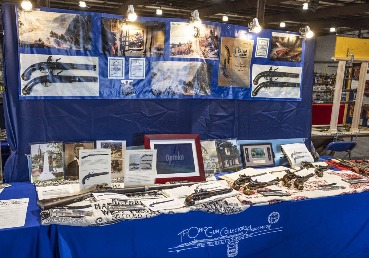 Rick Hudak’s display of Harper’s Ferry weapons.