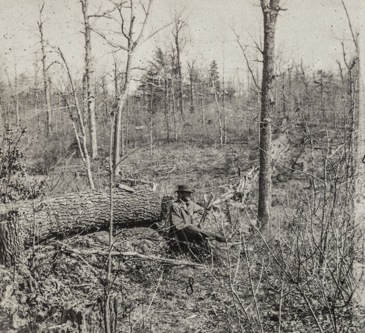 Improvised earthworks remain even today on parts of the Chancellorsville battlefield. (Library of Congress)