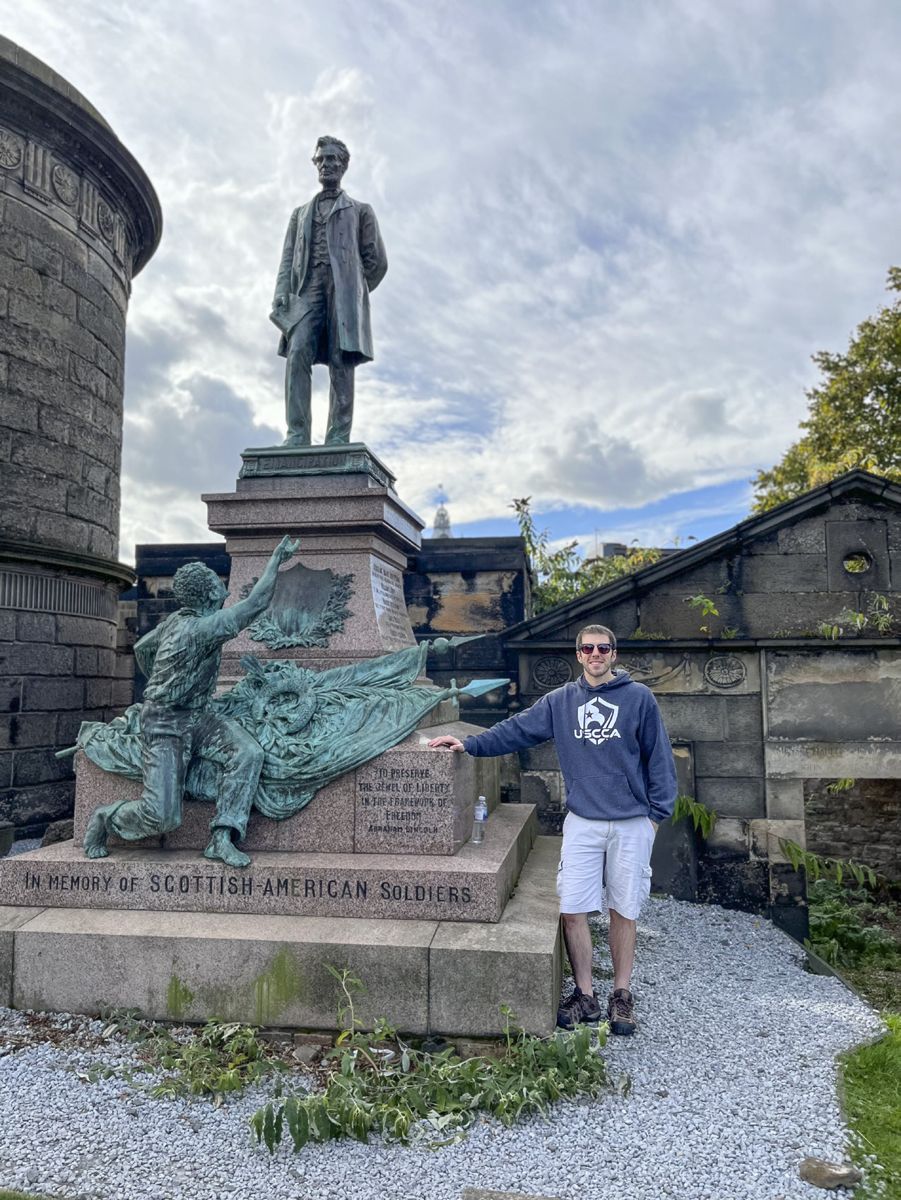 During a recent trip to Scotland, Frank Jastrzembski found a statue of Abraham Lincoln.