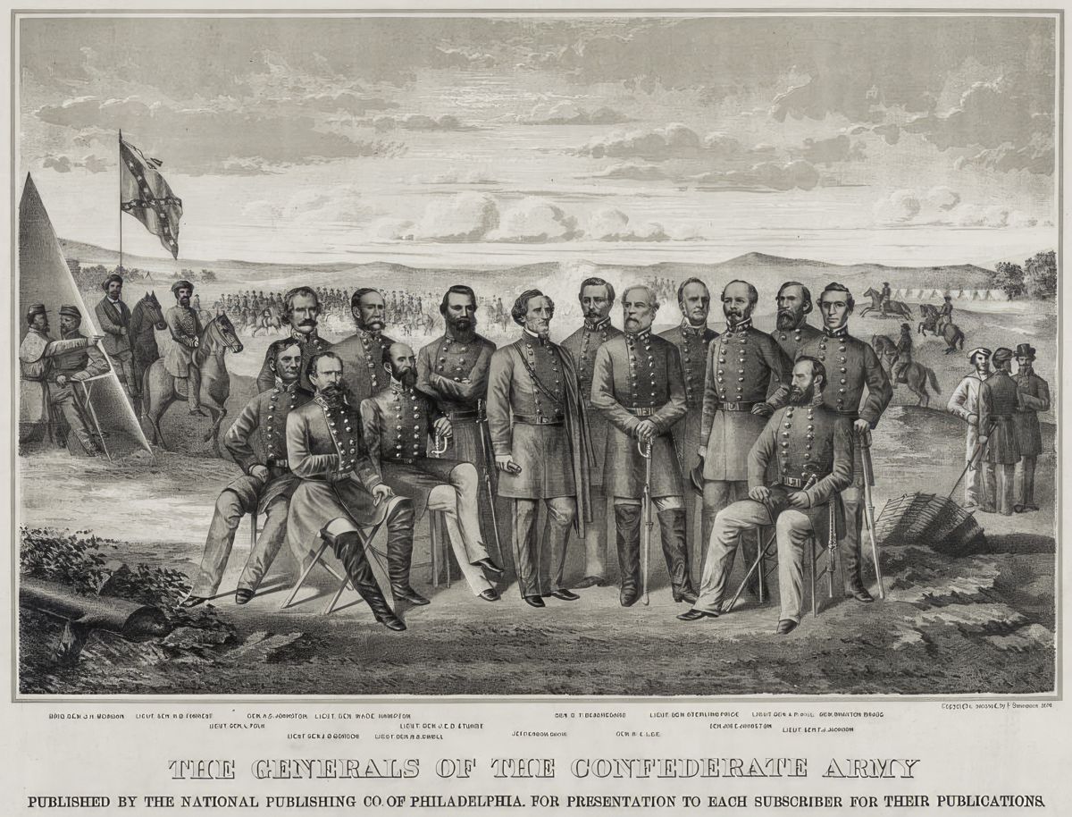 (Figure 2) The Generals of the Confederate Army, 1879. Frederick Bourquin, artist. Nat’l Pub. Co. Phila. Courtesy, Library of Congress.