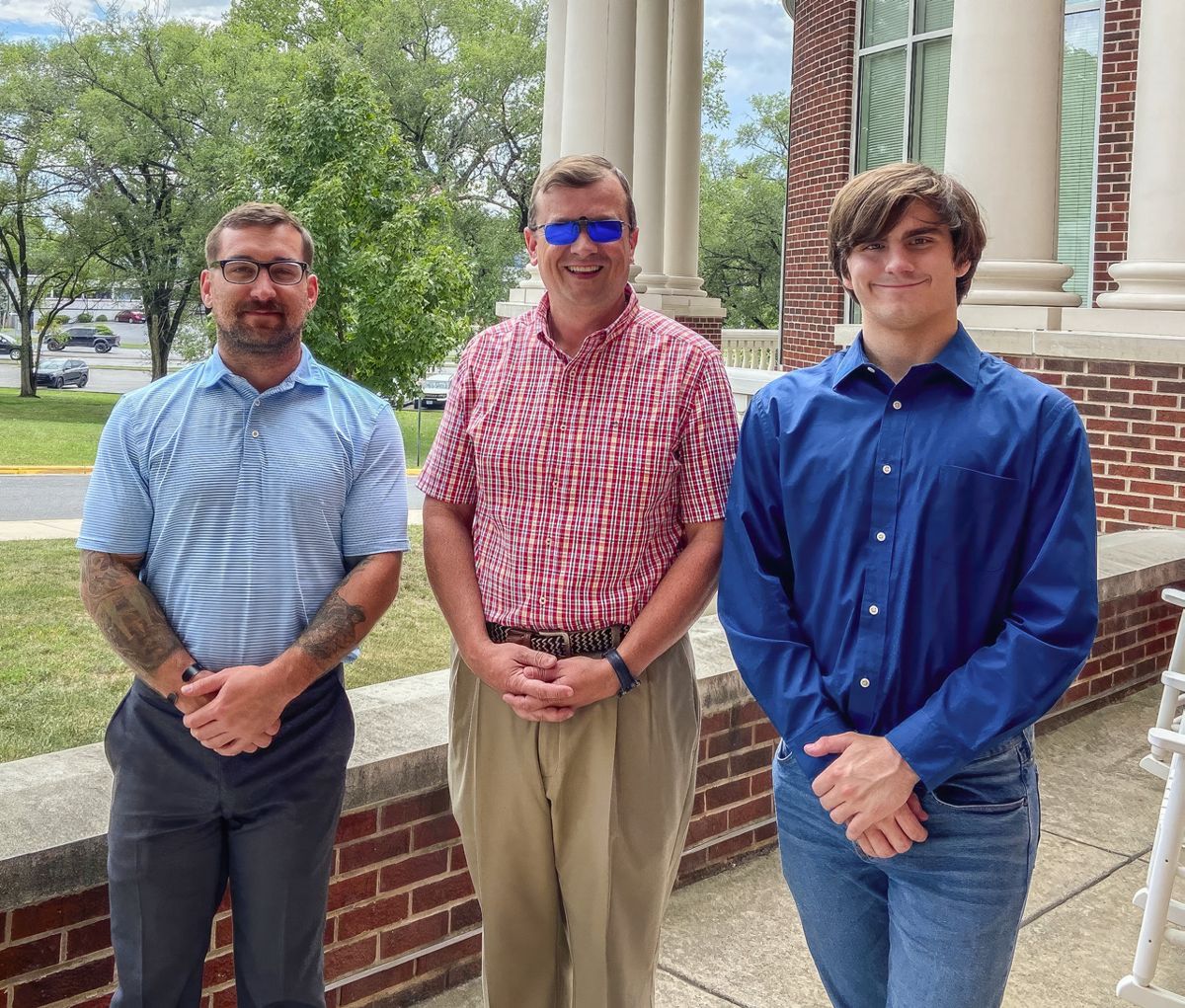 Noyalas (in center) with summer fellows James Harbaugh (right) and Brennan Komelasky (left).