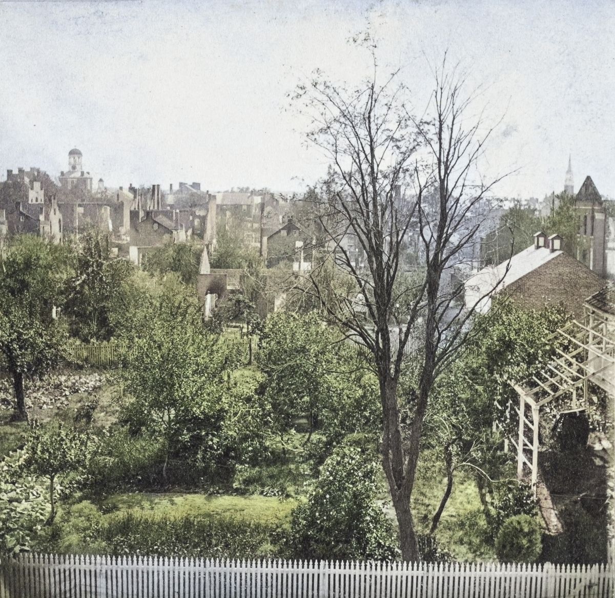 “Chambersburg, Franklin Co., Pa., destroyed by the rebels under McCausland, July 30th, 1864.” (Library of Congress)