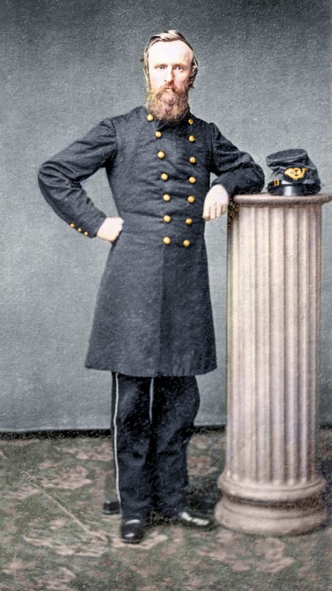 Gen. Rutherford B. Hayes. Colorization © 2021 civilwarincolor.com, courtesy civilwarincolor.com/cwn. (National Archives)