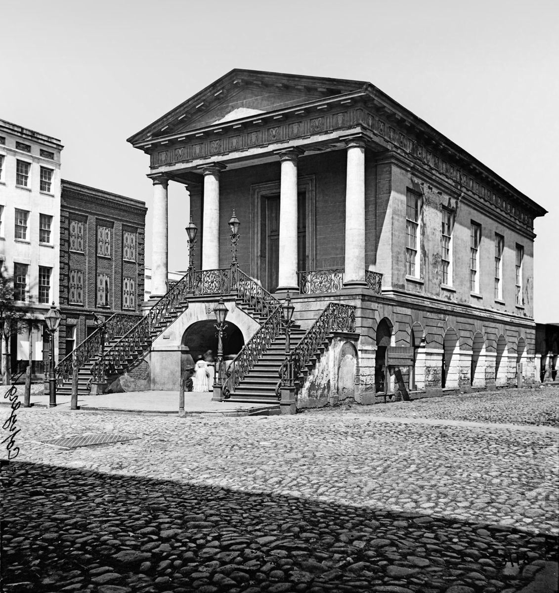 Wartime photograph of The Museum at Market Hall in Historic Charleston, SC, Home of the Confederate Museum. (Library of Congress)