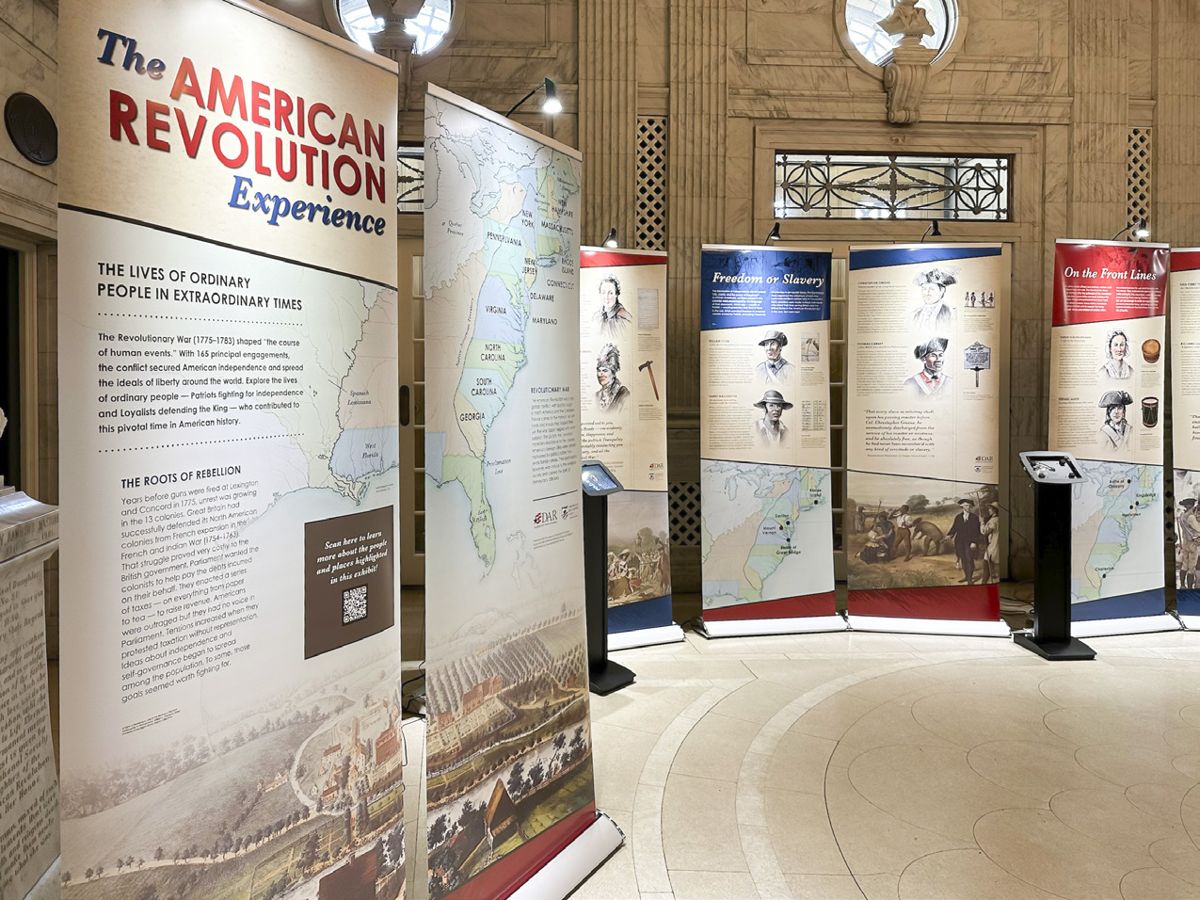 The American Revolution Experience traveling exhibit showcased at the Daughters of the American Revolution national headquarters. Photo by