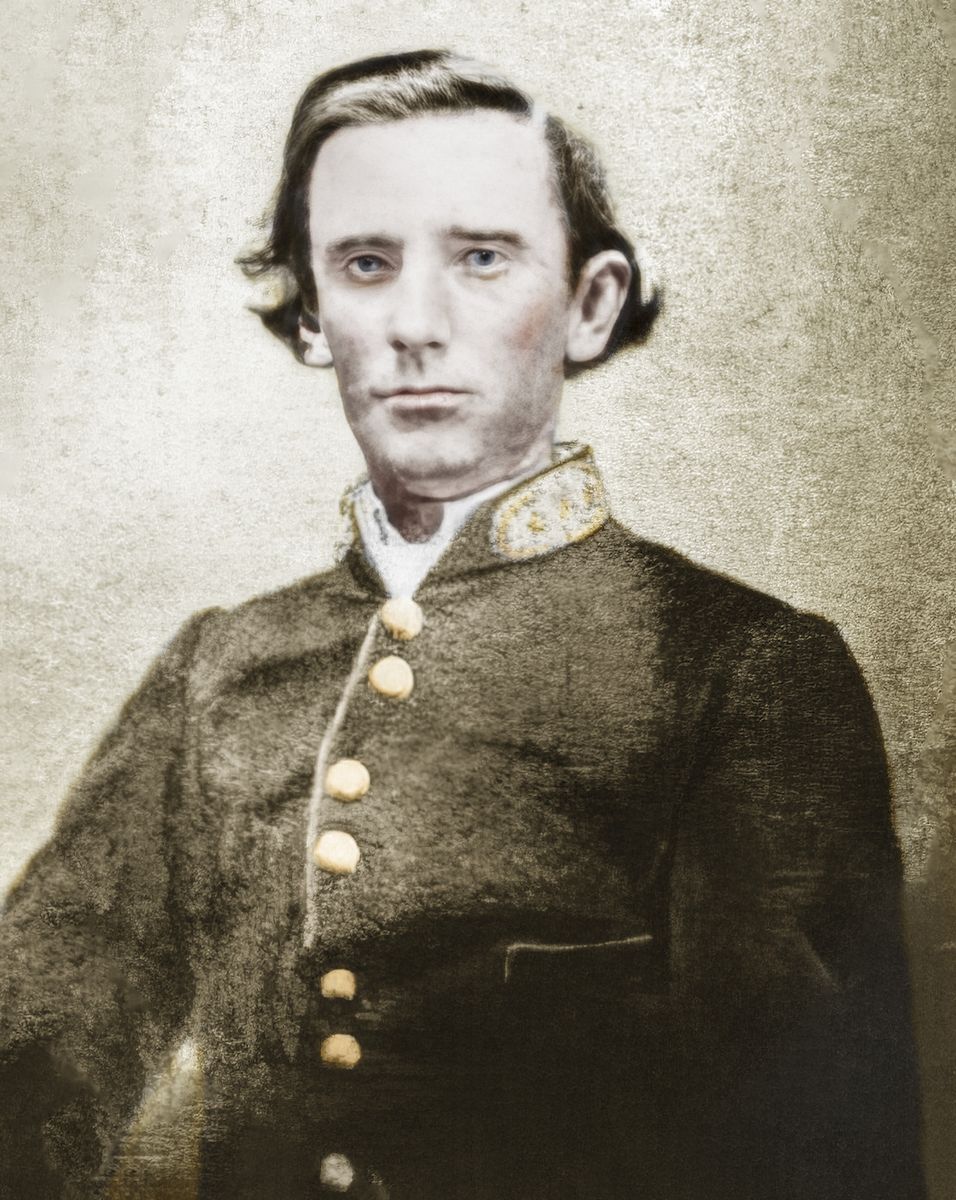 Gen. John Wharton, C.S.A. Colorization © 2023 civilwarincolor.com, courtesy civilwarincolor.com/cwn. (Public Domain)