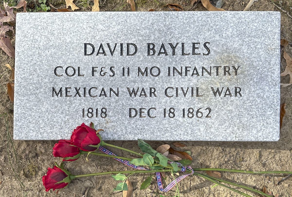 Col. David Bayles of the 11th Missouri, a Mexican War vet as well as a Civil War vet, recently received a new grave marker.
