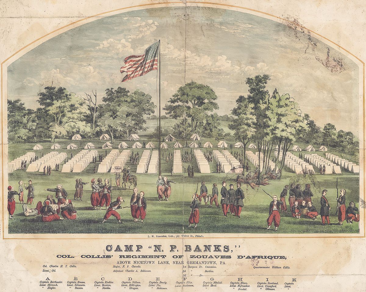 Fig. 2. Camp N.P. Banks Col. Collis’ Zouaves, Nicetown Lane, Germantown, Penn. (Library of Congress)