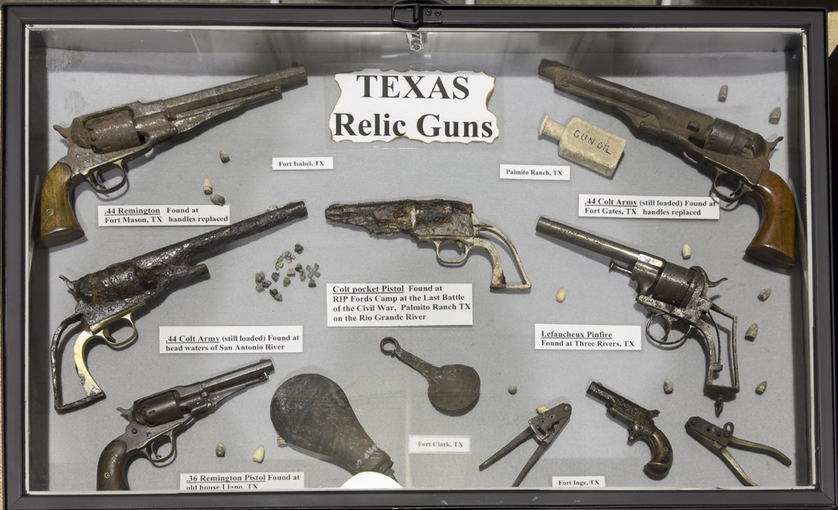 Some of the Texas Relic Guns on display.