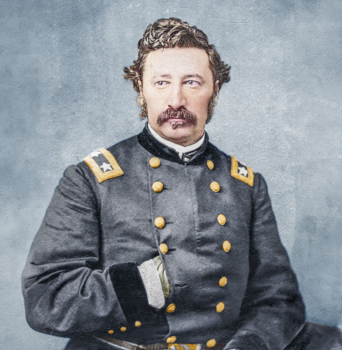 Brig. Gen. James S. Negley. Colorization © 2023 civilwarincolor.com, courtesy civilwarincolor.com/cwn. (Missouri Historical Society)